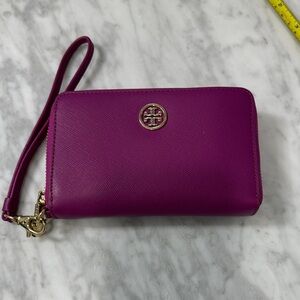 Tory Burch Magenta Wristlet Clutch